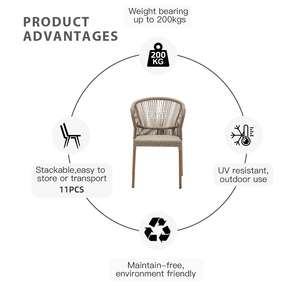Commercial Chairs Twisted PE Rope Chairs Manufacturers, Suppliers, Factory